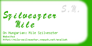 szilveszter mile business card